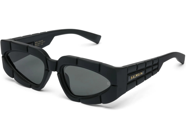 BALMAIN B - SPIRIT BLK - GLD,  Rubberized Black - 18k Gold - Black Enamel, Dark Grey Lenses