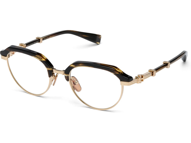 BALMAIN ADMIRAL BRN - GLD,  Dark Brown Swirl - 12k Gold, CLEAR